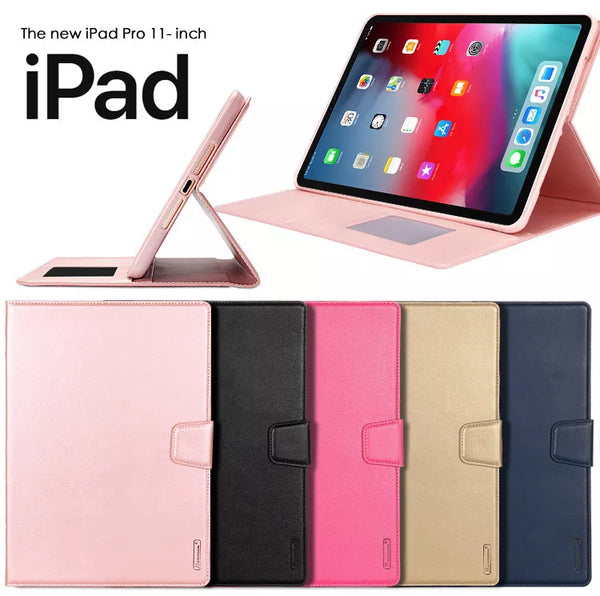 For Apple iPad Air 13 2025 Hanman Leather Flip Wallet Stand Cover Case