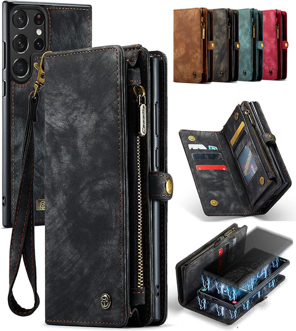 Genuine Leather Purse Wallet Case Cover For  Samsung Galaxy S25 Edge 5G