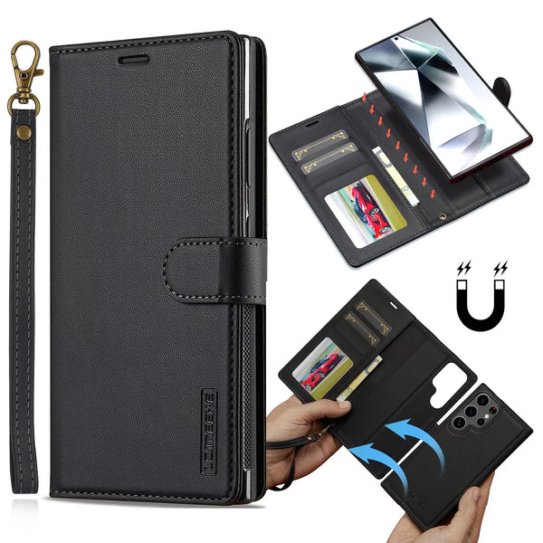 For Samsung Galaxy S25 Ultra 5G Luxury Detachable Magnetic Leather Wallet Flip Case