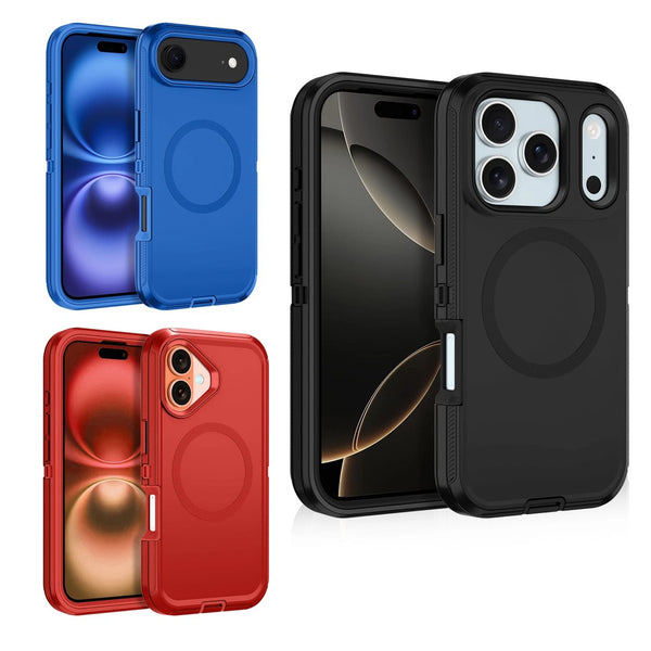 For iPhone 17 Pro Max Heavy Duty Full Body Rugged 3Layer Protective Magsafe Case