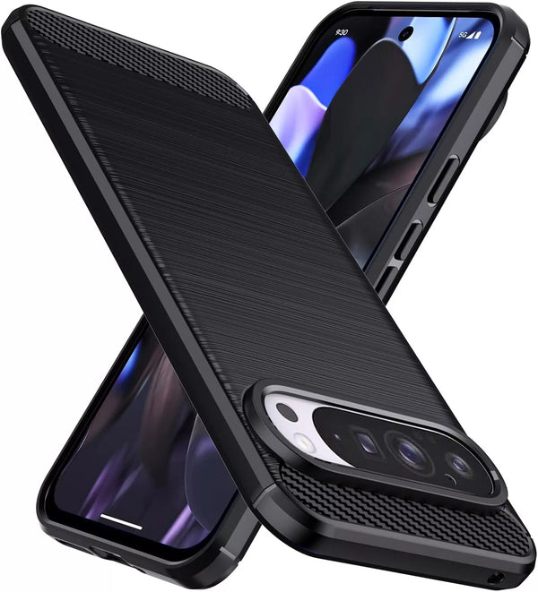 For Google Pixel 9a 5G Matte Frosted Protective TPU Back Carbon Fiber Case