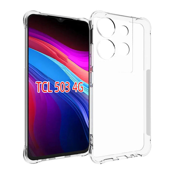For TCL 503 4G Clear Shockproof Scratch Resistant Gel Rubber Case Cover