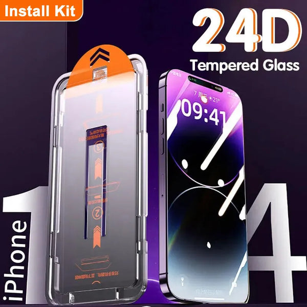 For Apple iPhone 16 Pro Max / iPhone 16 Pro / iPhone 16 Plus / iPhone 16 / iPhone 16e New Installation Kit Tempered Glass Screen Protector