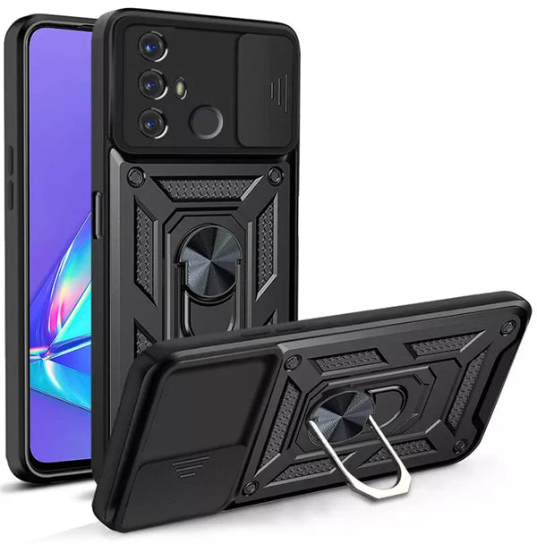 For Telstra ZTE Blade A52 Pro Shockproof Case Metal Ring Kickstand Cover