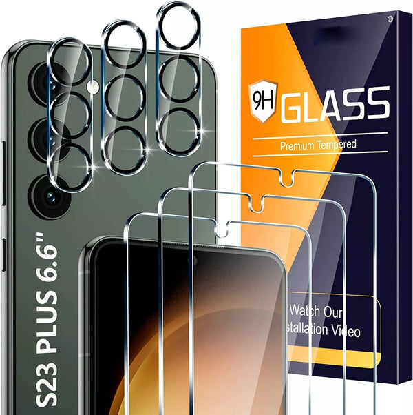 [3+3 Pack] Tempered Glass Screen Protector for Samsung Galaxy S25 Ultra 5G