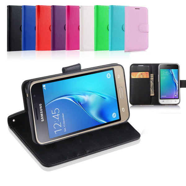 Leather Wallet Case Cover For Samsung Galaxy J3 Prime + Screen Protector