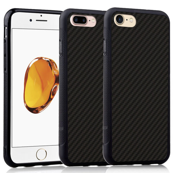 Premium Black Shockproof Tough Carbon Fiber Design Case For Apple iPhone 7 Plus