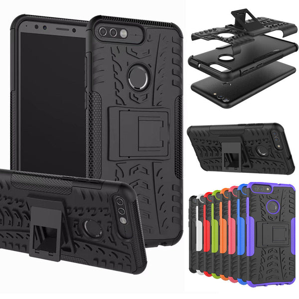 For Huawei Nova 2 Lite Heavy Duty Tyre Tough Stand Phone Case Cover +SCREEN FLIM