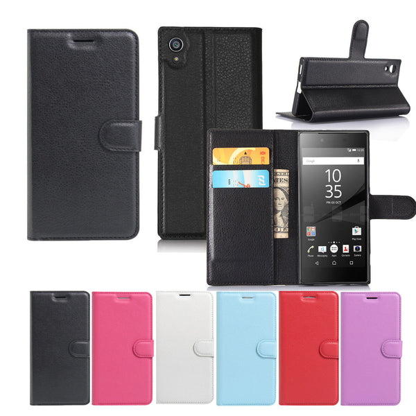 Premium Leather Wallet Case TPU Cover Sony Xperia XA2 XA1 XA Ultra XZ Premium