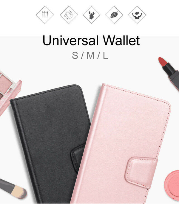 New Luxury Hanman Universal Leather Wallet Flip Case Cover For All Mobile Phones