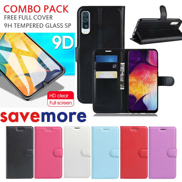 COMBO PU Leather Wallet Flip Folio Case Cover For Samsung Galaxy A20 A30 A50 A70