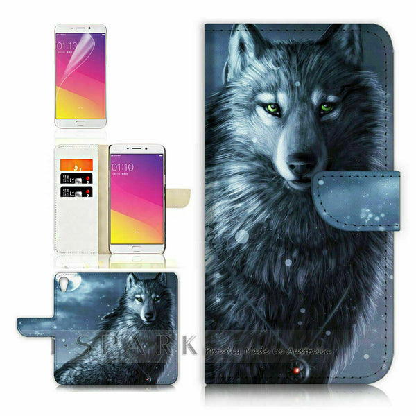 Wolf TPU Phone Wallet Case Cover For Vivo Y21 - 31014