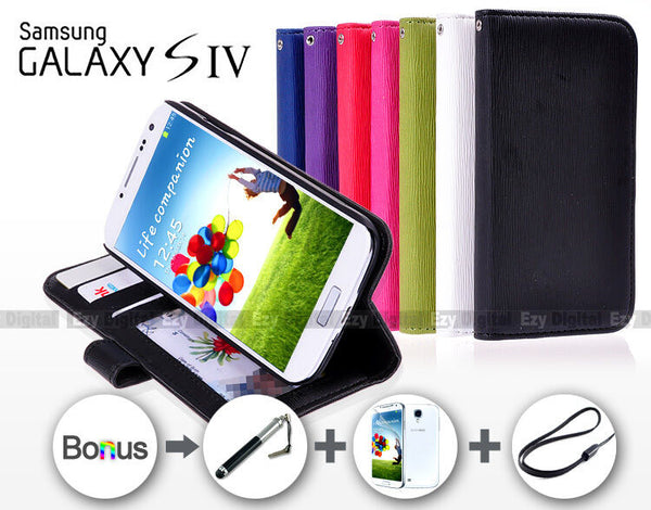 Classic Leather Wallet Case Cover For Samsung Galaxy S4 4G