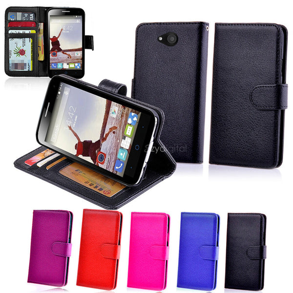 Premium New Wallet Leather Case Cover For Telstra 4GX Buzz + Screen Guard