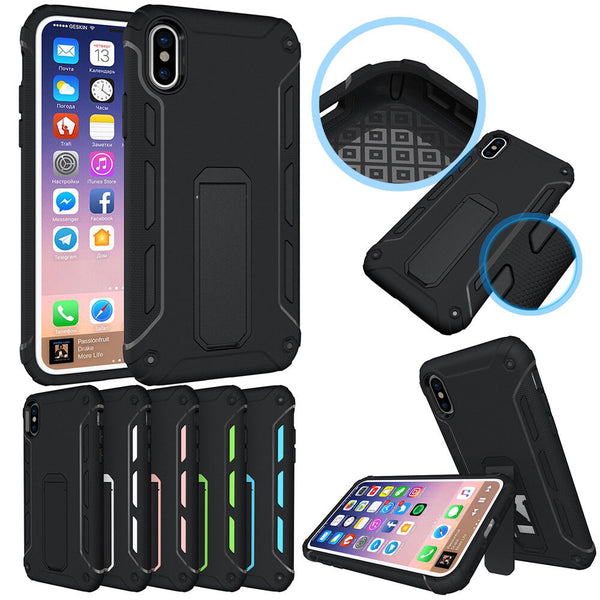 F Apple iPhone XS Ultra Rubber Stand Shock proof Heavy Duty Hard Back Case Cover